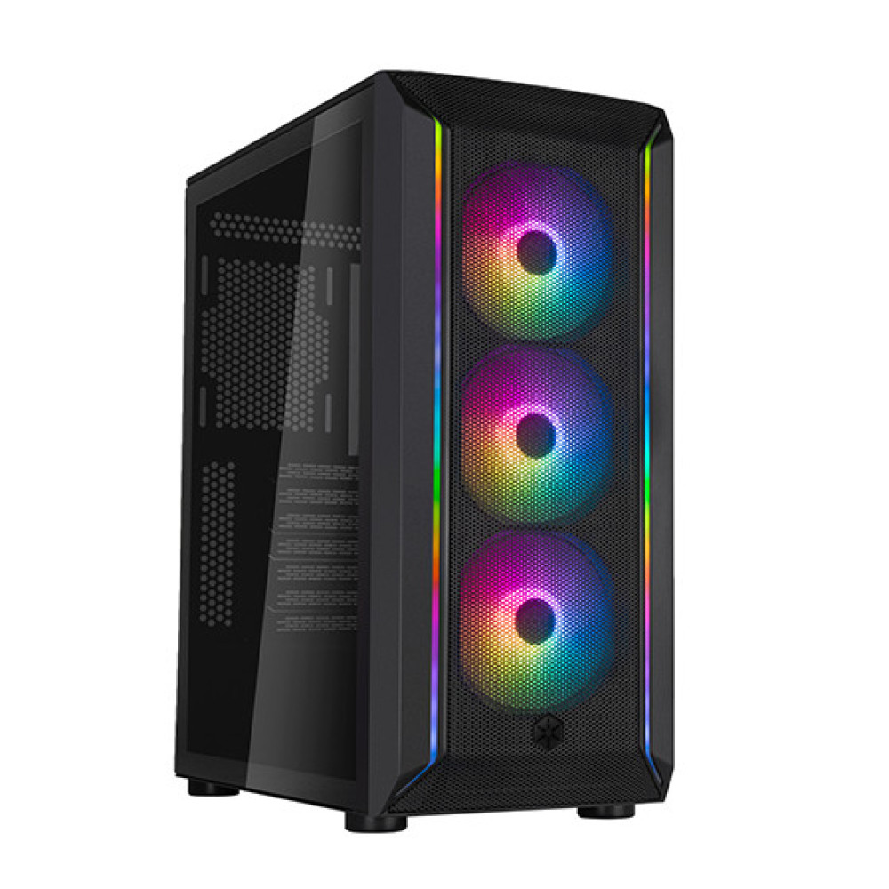 Корпус SilverStone Fara FA511Z-BG без БЖ, 2xUSB3.0, 3x120мм, ARGB VGA 360мм, LCS ready, TG Side Panel, ATX, чорний