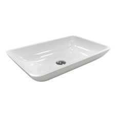 Раковина, умивальник Adamant LOWER, штучний камінь, прямокут., без отвору для змішувача та переливу, 560x360x100мм, накладний, білий