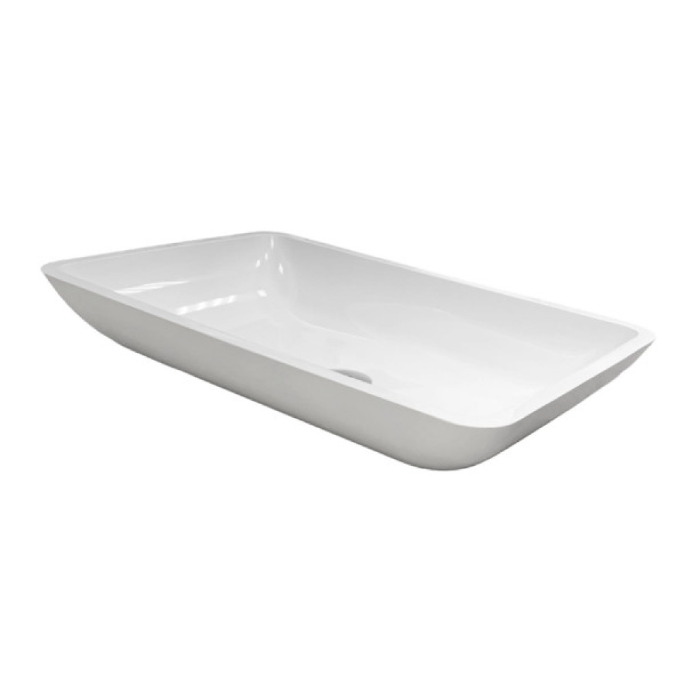 Раковина, умивальник Adamant LOWER, штучний камінь, прямокут., без отвору для змішувача та переливу, 560x360x100мм, накладний, білий