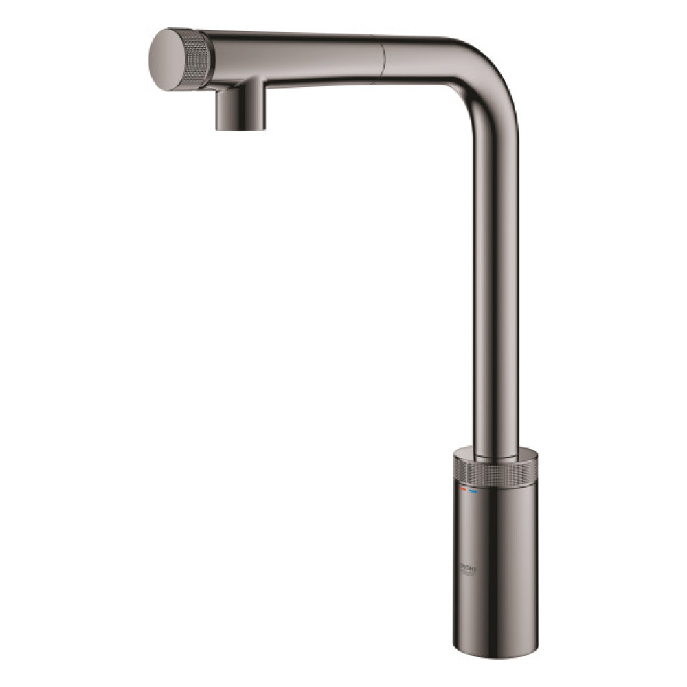 Змішувач для кухні Grohe Minta Smart Control, довж.виливу - 199мм, поворотний/витяжний, вентиль/кнопка, графіт