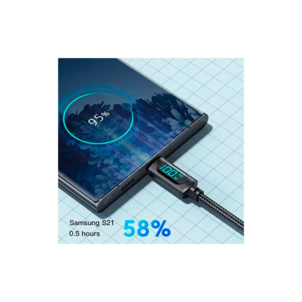 Дата кабель USB-C to USB-C 2.0m 100W LED black Essager (EXCTT1-XYA01-P)
