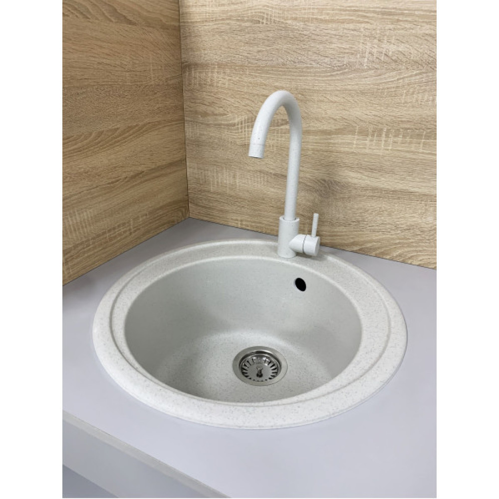 Мийка кухонна Adamant Sun, штучний камінь, кругла, без крила, 510x200мм, чаша - 1, врізна, Old stone