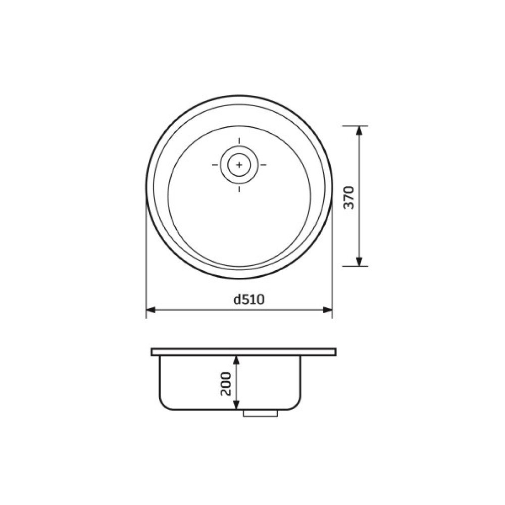 Мийка кухонна Adamant Sun, штучний камінь, кругла, без крила, 510x200мм, чаша - 1, врізна, Old stone