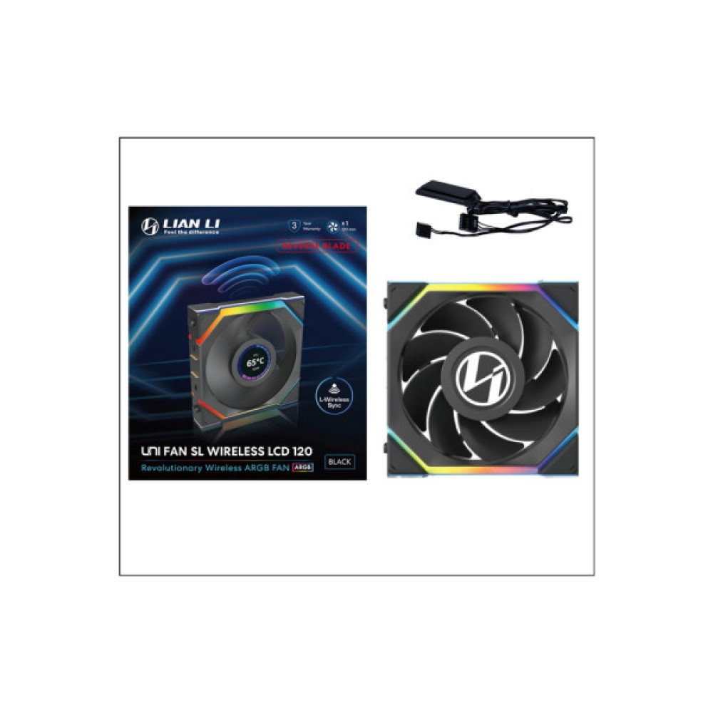 Кулер до корпусу Lian Li Uni Fan SL WIRELESS LCD Reverse, 120-1 (G99.12RSLLCD1W1B.00)