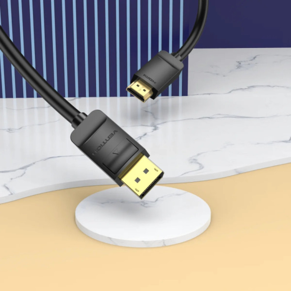 Кабель мультимедійний DisplayPort M to HDMI M 1.5m black Vention (HADBG)