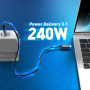 Дата кабель USB-C to USB-C 0.8m USB4 40Gbps 240W (48V/5A) 8K60Hz premium J5create (JUC29L08-N)
