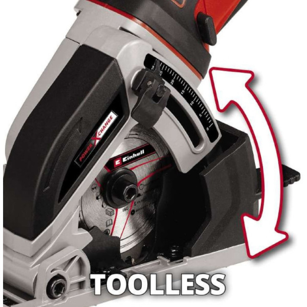 Пила дискова акмуляторна Einhell TE-CS 18/89LI - Solo PXC 18В 89х10мм 1.72кг без АКБ та ЗП