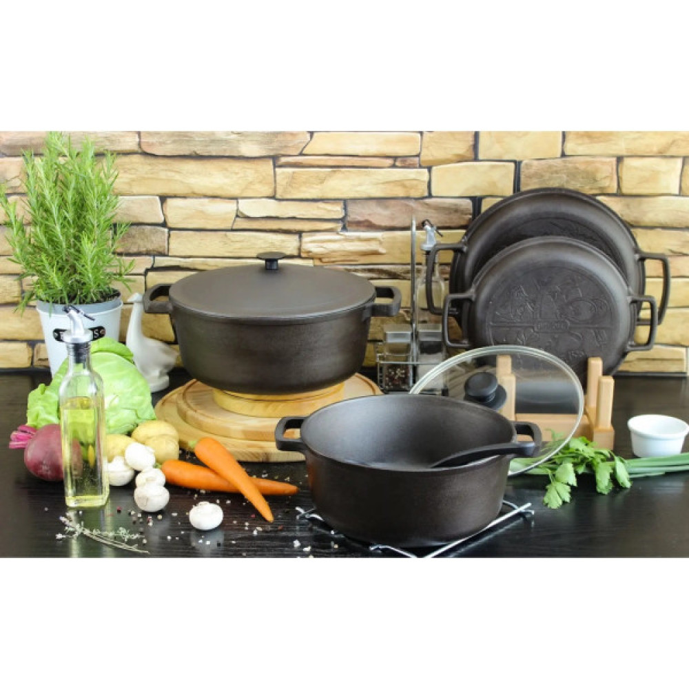 Каструля Brizoll чавунна без кришки 6 л (P-6L)