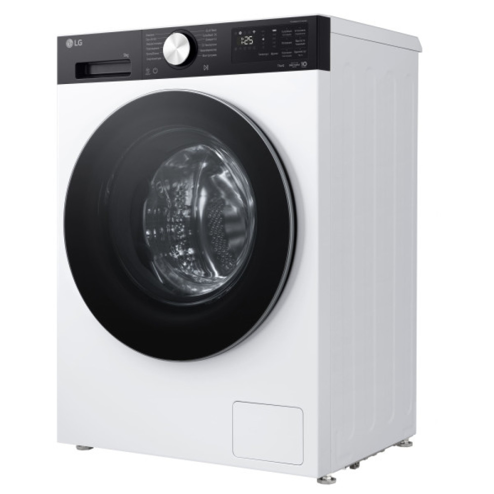 Пральна машина LG фронтальна, 9кг, 1200, A, 48см, дисплей, пара, інвертор, білий
