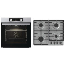 Комплект Gorenje (духовка електрична BO6737E02XK + варильна поверхня газова G642ABX), 743550, нерж.