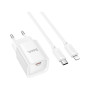 Зарядний пристрій HOCO C146A Charm USB-C PD20W + cable USB-C to Lightning White (6942007630252) Зарядний пристрій HOCO C146A Charm USB-C PD20W + cable USB-C to Lightning White (6942007630252)