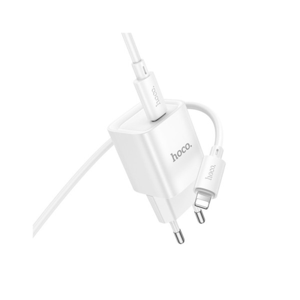 Зарядний пристрій HOCO C146A Charm USB-C PD20W + cable USB-C to Lightning White (6942007630252)
