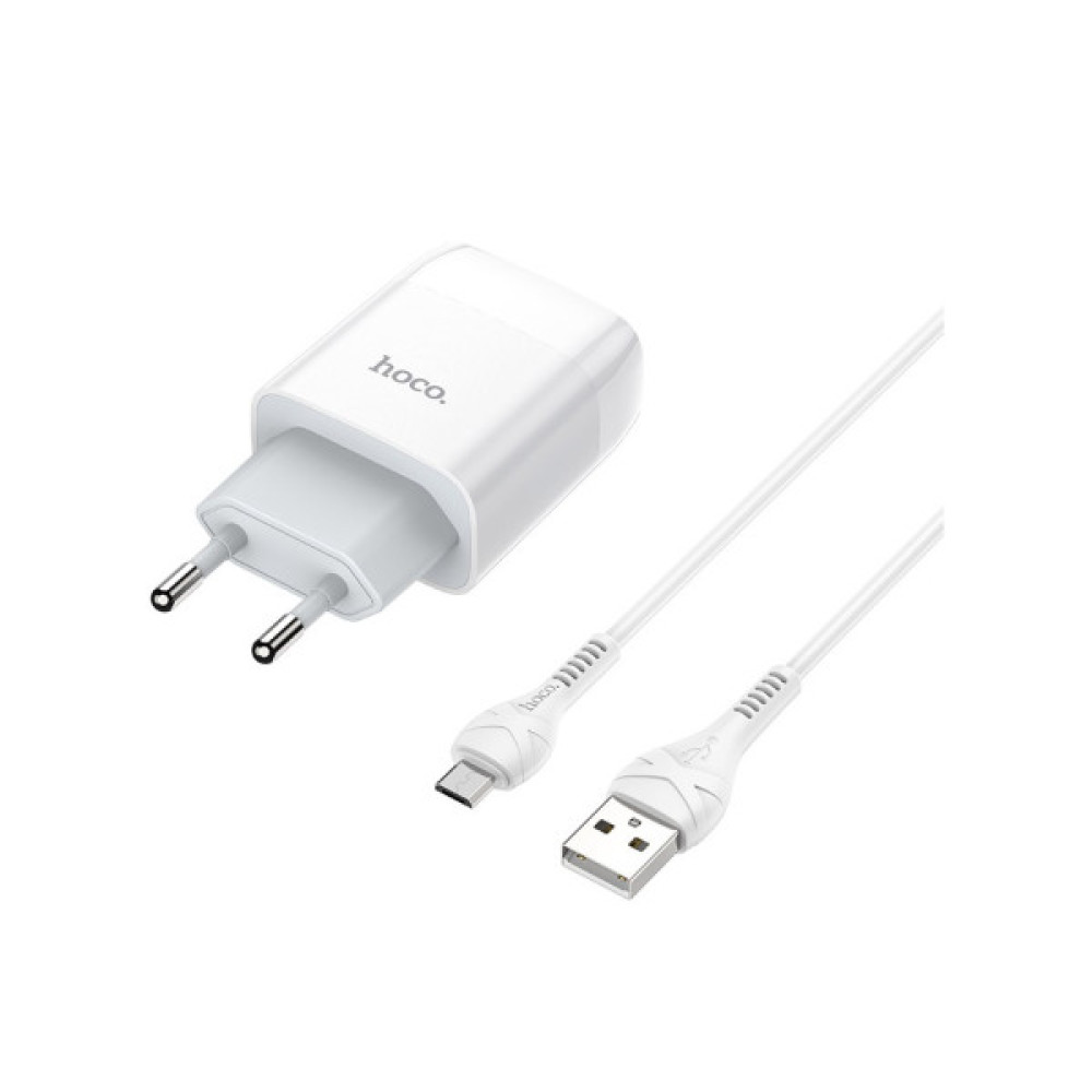 Зарядний пристрій HOCO C73A Glorious 2xUSB + cable Micro 5P 12W White (6931474713063)
