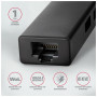 Концентратор AXAGON USB-C to 3xUSB-A + RJ45 0.2m metal black (HMC-GL3A)
