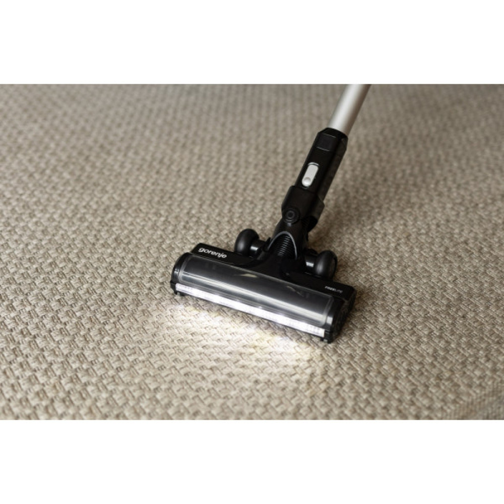 Пилосос Gorenje безпровідний, 132Вт, конт пил -0,5л, автон. робота до 25хв, вага-2,6кг, 2насадки, чорний