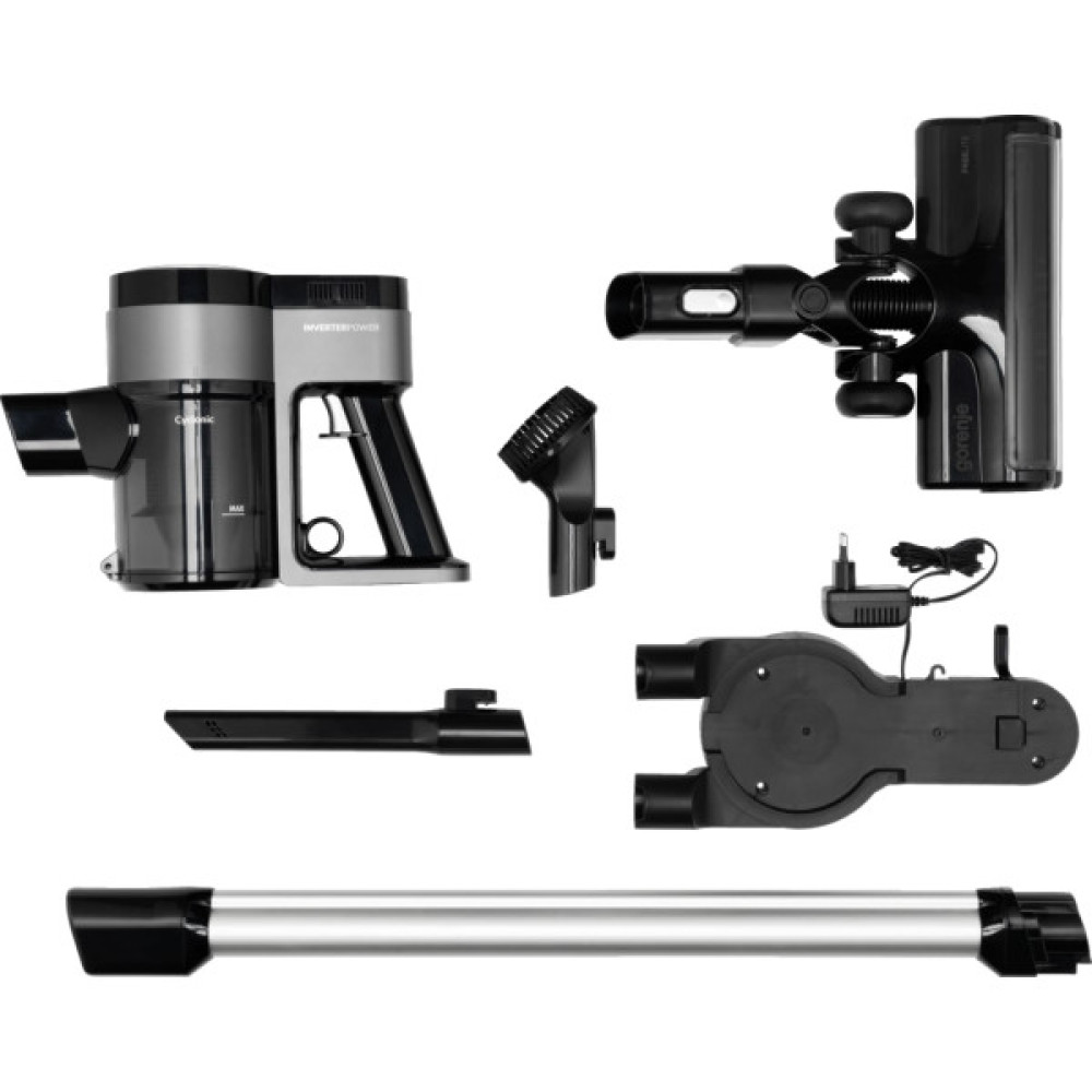 Пилосос Gorenje безпровідний, 132Вт, конт пил -0,5л, автон. робота до 25хв, вага-2,6кг, 2насадки, чорний