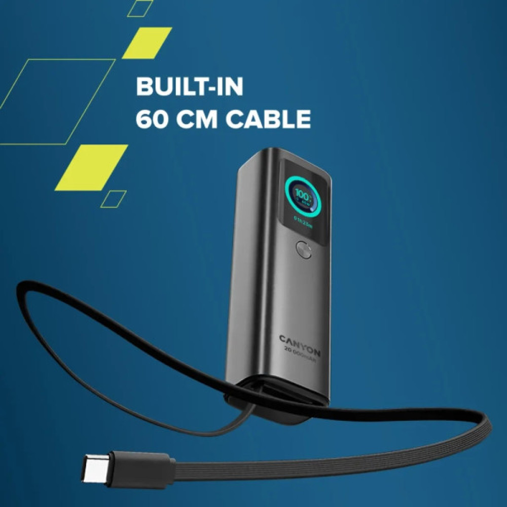 Батарея універсальна Canyon 20000mAh OnPower 265 PD/100W (CNS-CPB265DG)