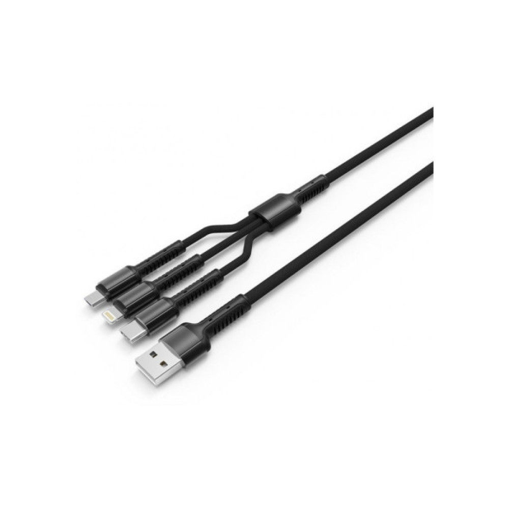 Дата кабель USB 2.0 AM to Lightning + Micro 5P + USB-C 4.0A (20W) ColorWay (CW-CBU3003-GR)