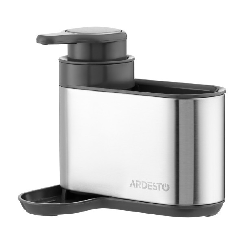 Органайзер для миючих засобів Ardesto Minimalism, 8х12.7х16см, пластик, нержавіюча сталь, сірий