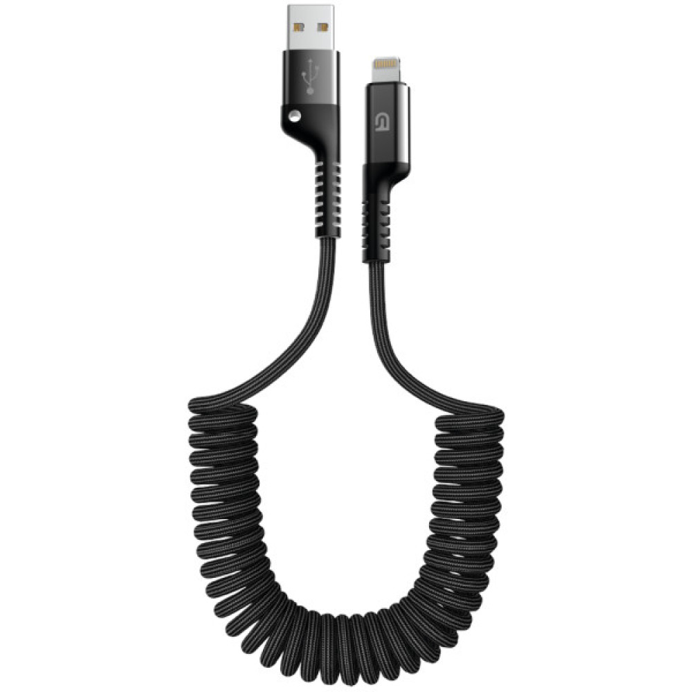 Дата кабель USB 2.0 AM to Lightning 1.0m Spiral 2.4A black Armorstandart (ARM75391)