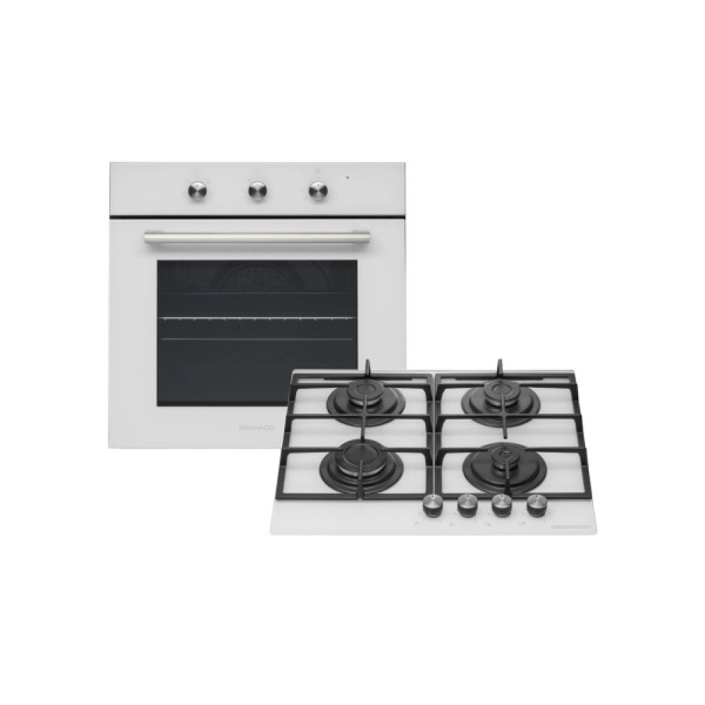 Комплект вбудованої техніки GRANADO GEO 62-0200 white + GGH 62-104 white glass