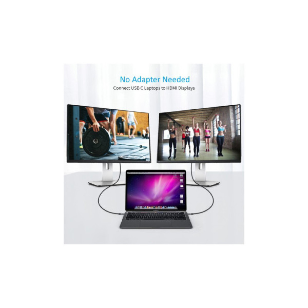 Кабель мультимедійний USB-C to HDMI M 1.8m 4K60Hz Choetech (CH0021-BK)