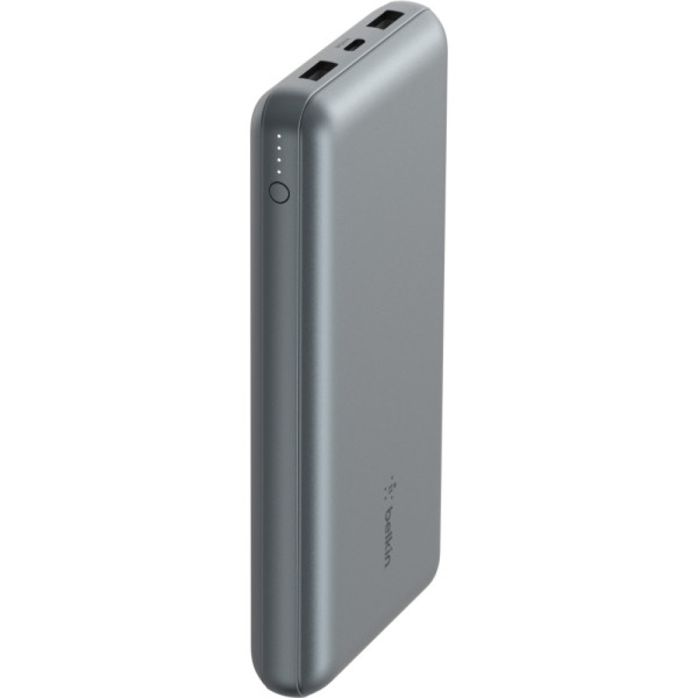 Батарея універсальна Belkin 10000mAh 15W 2xUSB-A, USB-C Gray (BPB011BTGY)