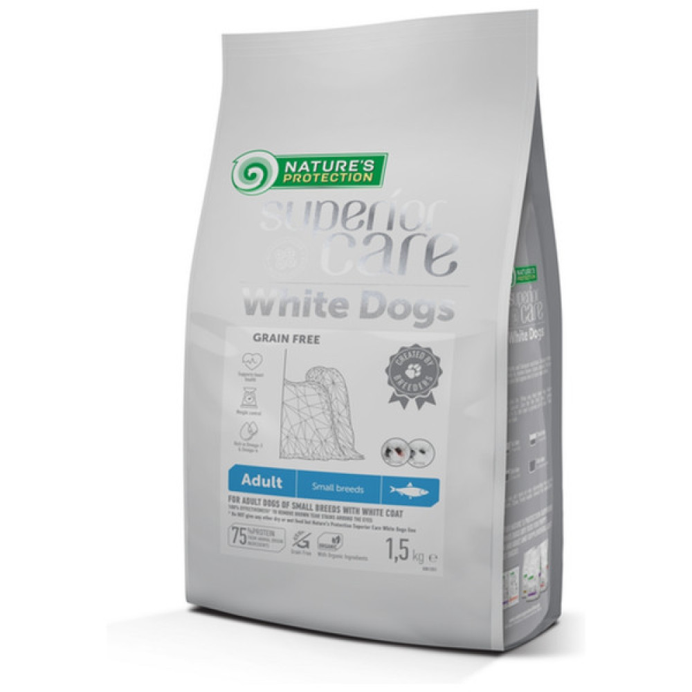Сухий корм для собак Nature's Protection Superior Care White Dogs Grain Free Herring Adult 1.5 кг (NPSC47439)