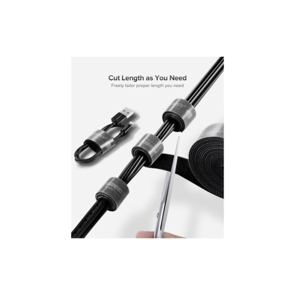 Набір для кріплення стрічка-липучка LP124 20mm Cable Tie Band 5m Black Ugreen (40356)