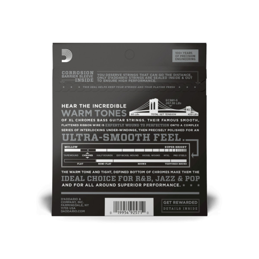 Струни для гітари D'Addario XL Chromes Bass Regular Light 5-String (45-132) (ECB81-5)