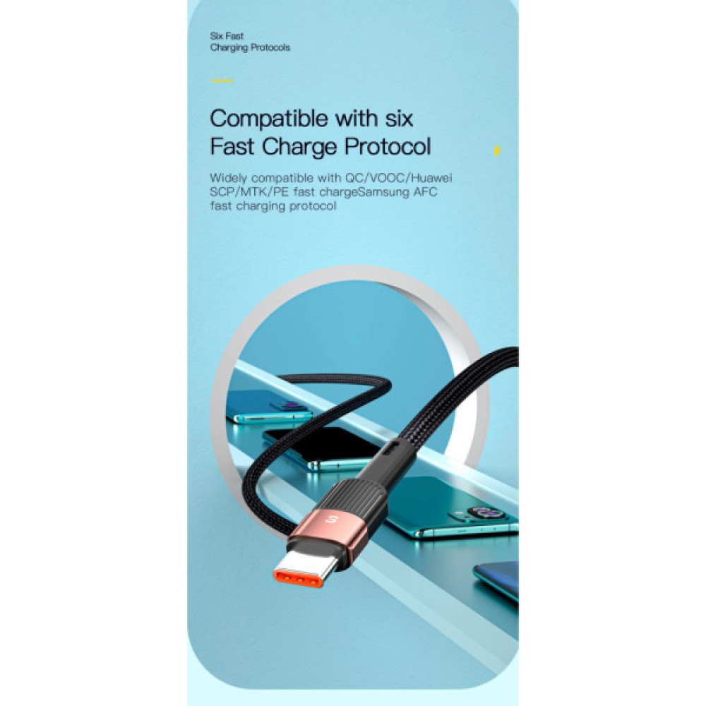 Дата кабель USB 2.0 AM to USB-C 3.0m 7A black Essager (EXCT-XCC01)