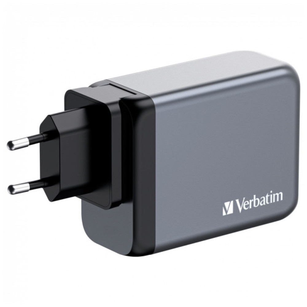 Зарядний пристрій Verbatim GaN 200 W 4 ports (2xUSB-C-100 W,USB-C-65 W /USB-A -3.0) (32204)