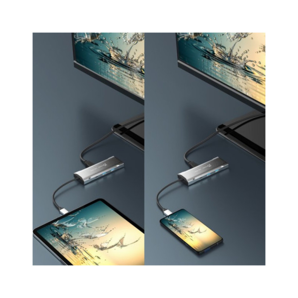 Порт-реплікатор J5create Dock-Station USB-C 10Gbps, 7-in-1 (хаб/HDMI/PD/картридер) (JCD393-N)