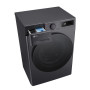 Пральна машина LG фронтальна, 9кг, 1200, A, 48см, дисплей, пара, інвертор, чорний