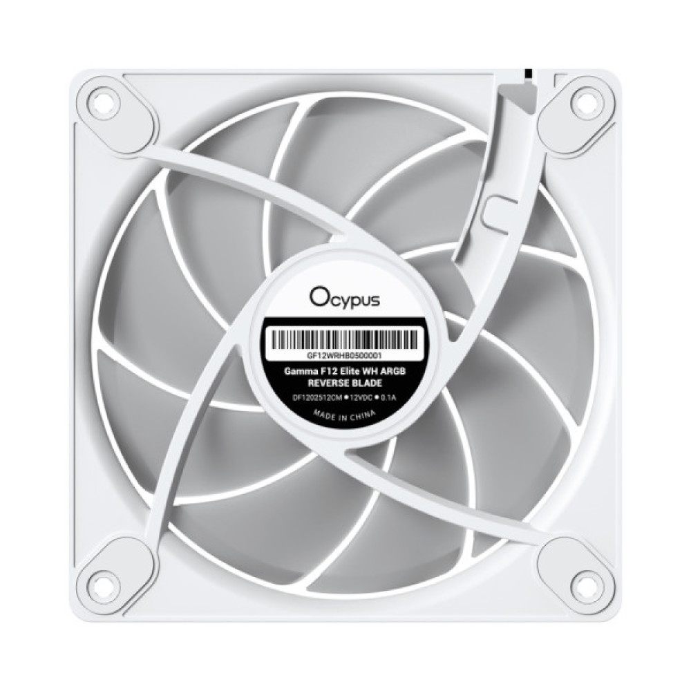 Кулер до корпусу OCYPUS GAMMA F12 ELITE WH ARGB REVERSE BLADE (GAMMA-F12-WH1AM01E-GL)