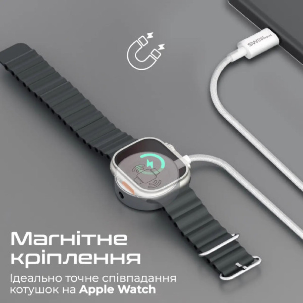 Зарядний пристрій Promate USB-C to Apple Watch 1.2m 5V/1A (watchlink-c)