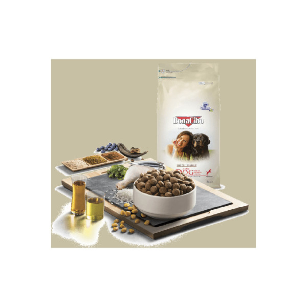 Сухий корм для собак BonaCibo Adult Dog High Energy Chicken&Rice with Anchovy 4 кг (8694686406175)