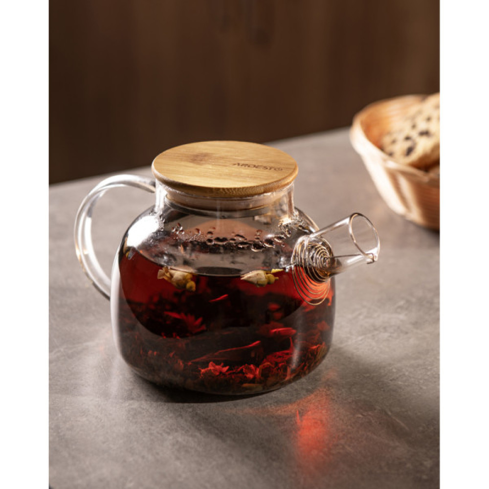 Заварник Ardesto Gemini боросилікатне скло бамбук прозорий 800мл (AR3008GBM)