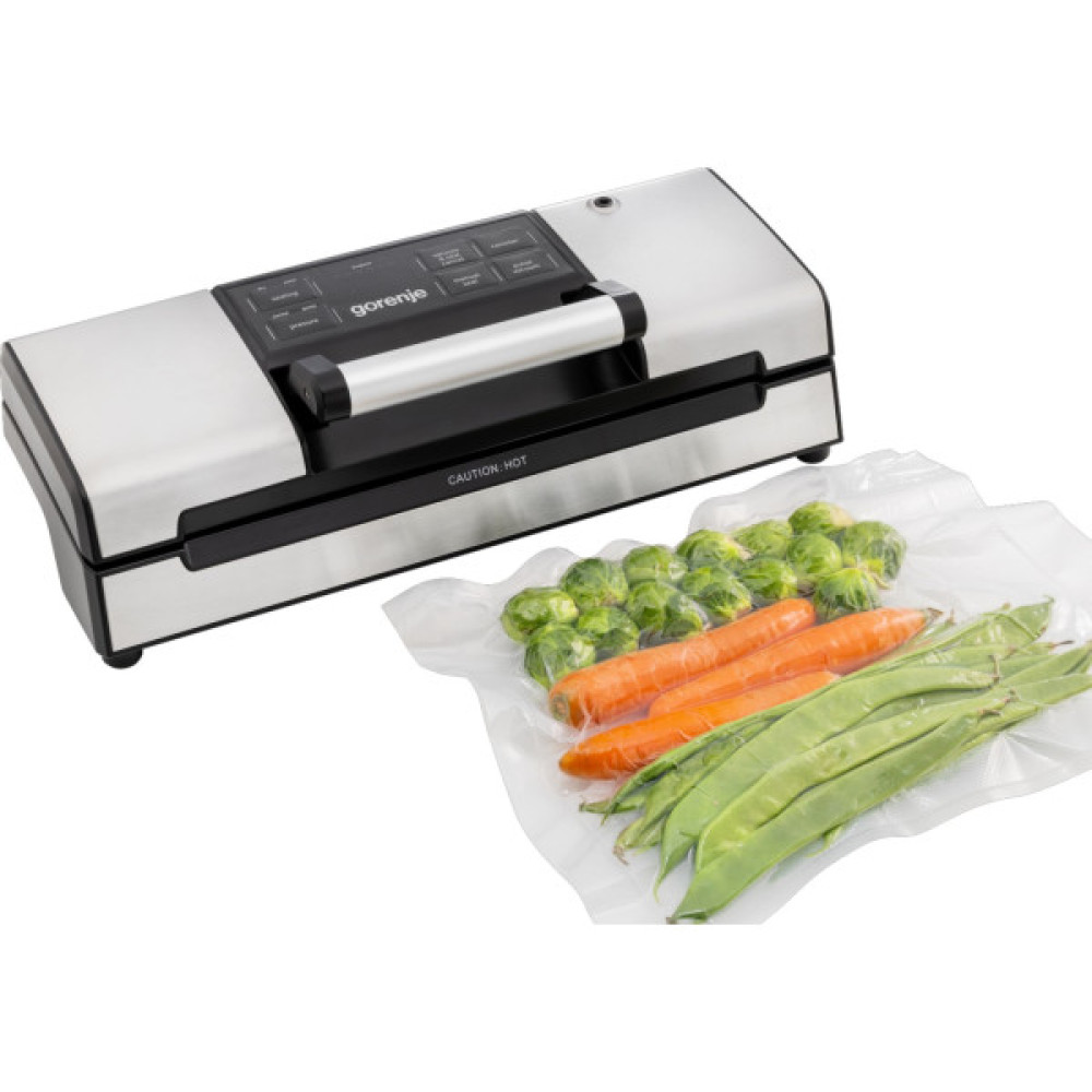 Вакууматор Gorenje для пакетів, 120Вт, 30см, електронне керування, +10 пакетів, нерж, чорний