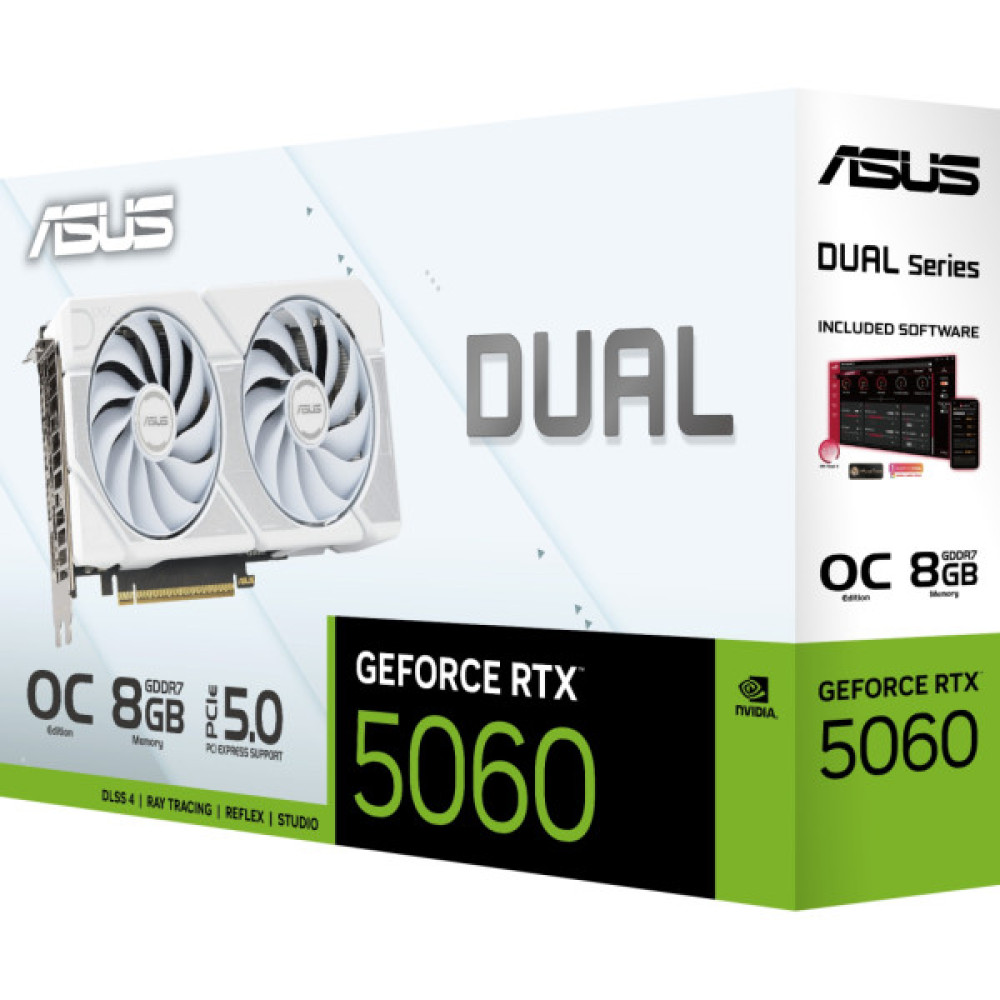 Відеокарта ASUS GeForce RTX5060 8Gb DUAL WHITE OC (DUAL-RTX5060-O8G-WHITE)