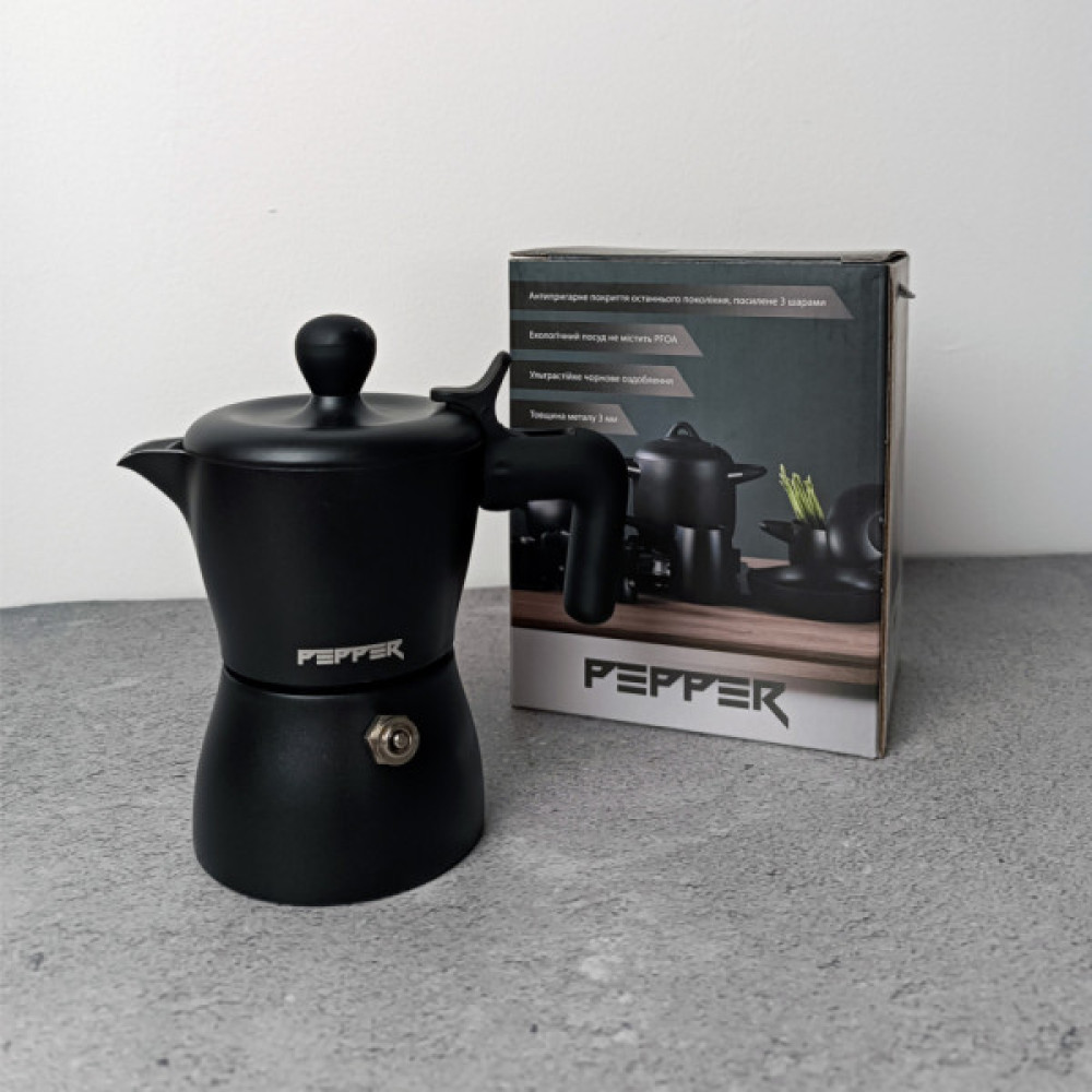 Гейзерна кавоварка Pepper Чорна Перлина 50 мл (PR-2241)