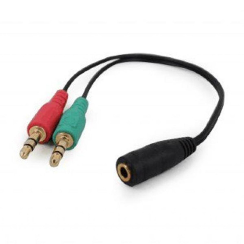 Кабель мультимедійний 3.5mm M to 2x3.5mm M 0.2m (4pin) Cablexpert (CCA-418)