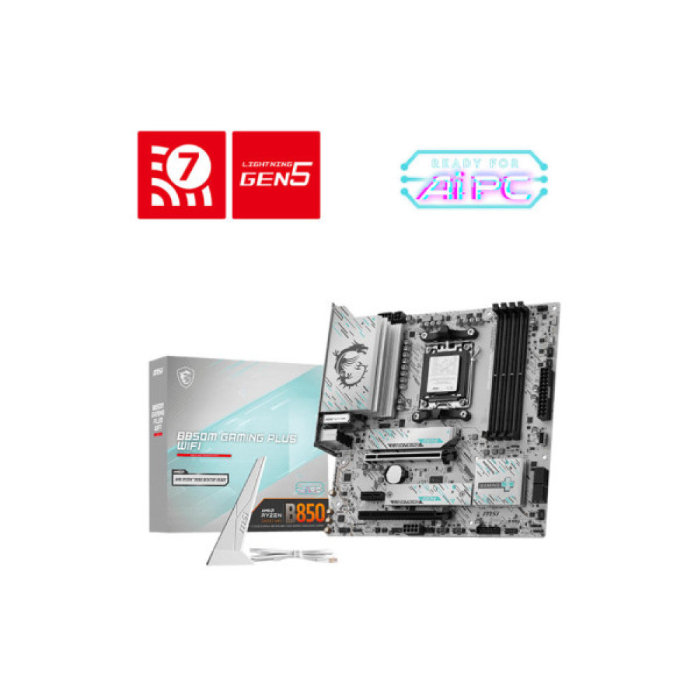 Материнcька плата MSI B850M GAMING PLUS WIFI sAM5 B850 4xDDR5 M.2 HDMI DP WiFi BT mATX