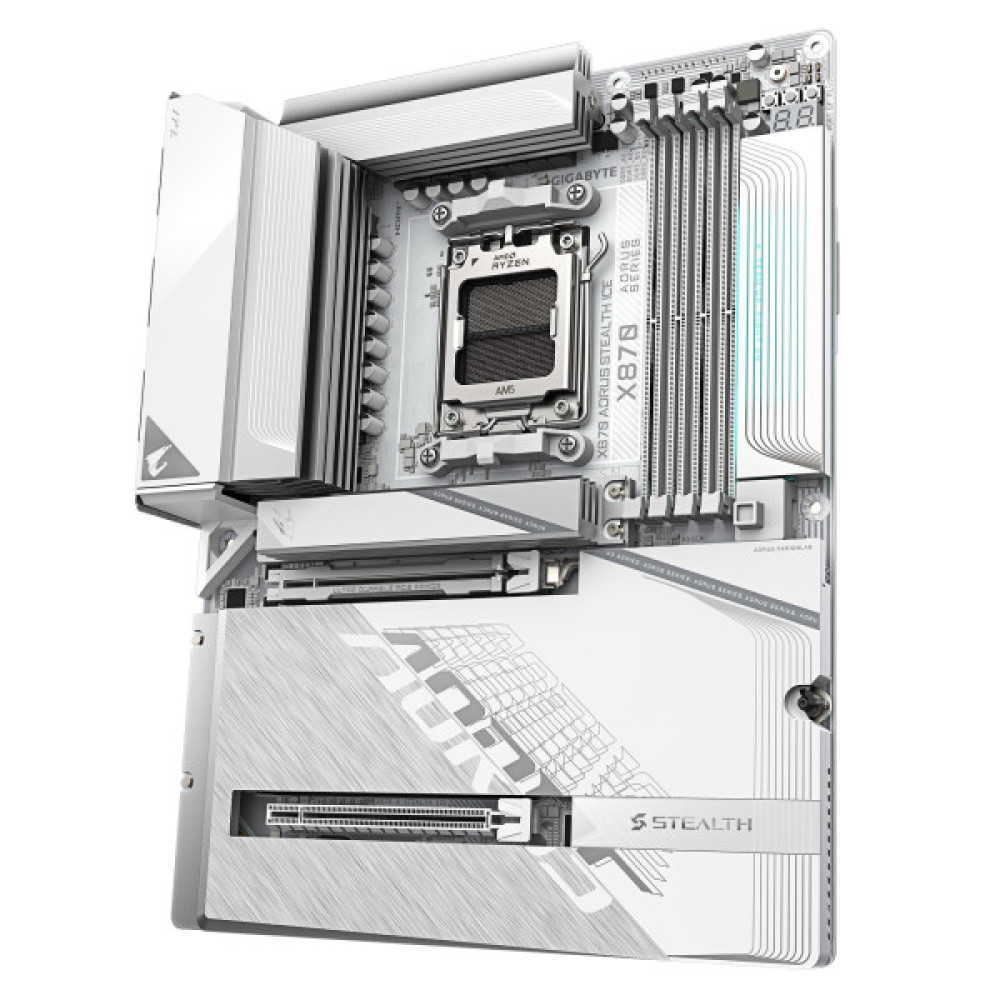Материнська плата GIGABYTE X870 A STEALTH ICE sAM5 X870 4xDDR5 M.2 HDMI Wi-Fi BT ATX