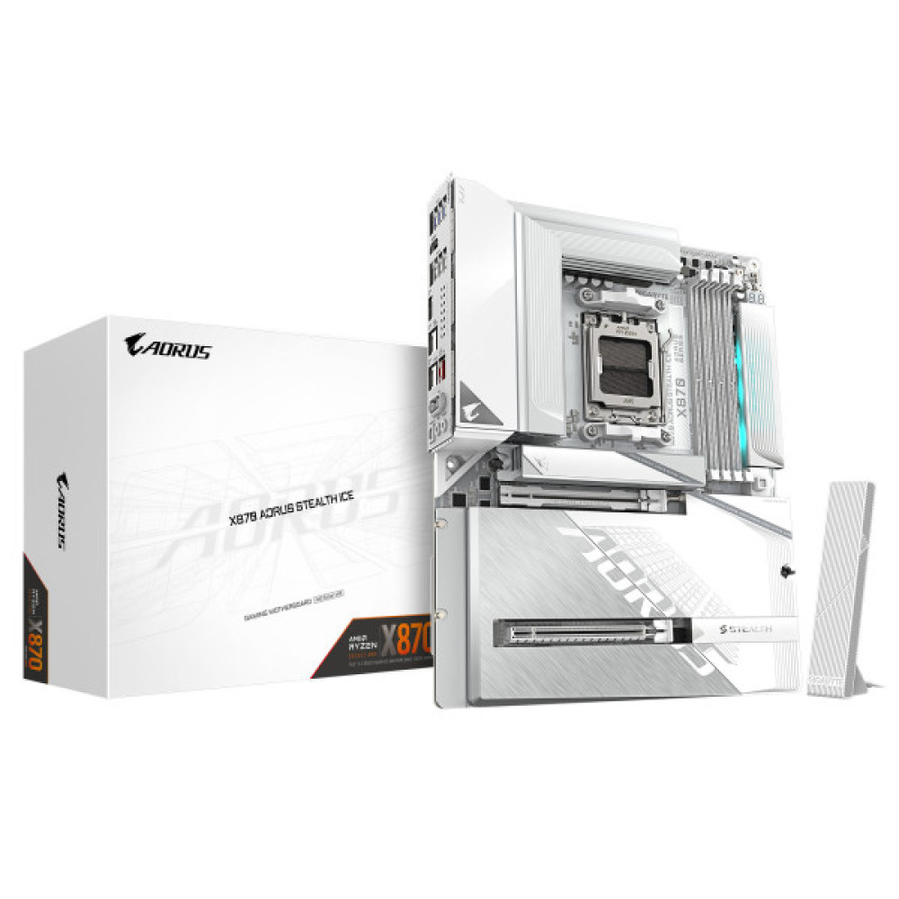 Материнська плата GIGABYTE X870 A STEALTH ICE sAM5 X870 4xDDR5 M.2 HDMI Wi-Fi BT ATX