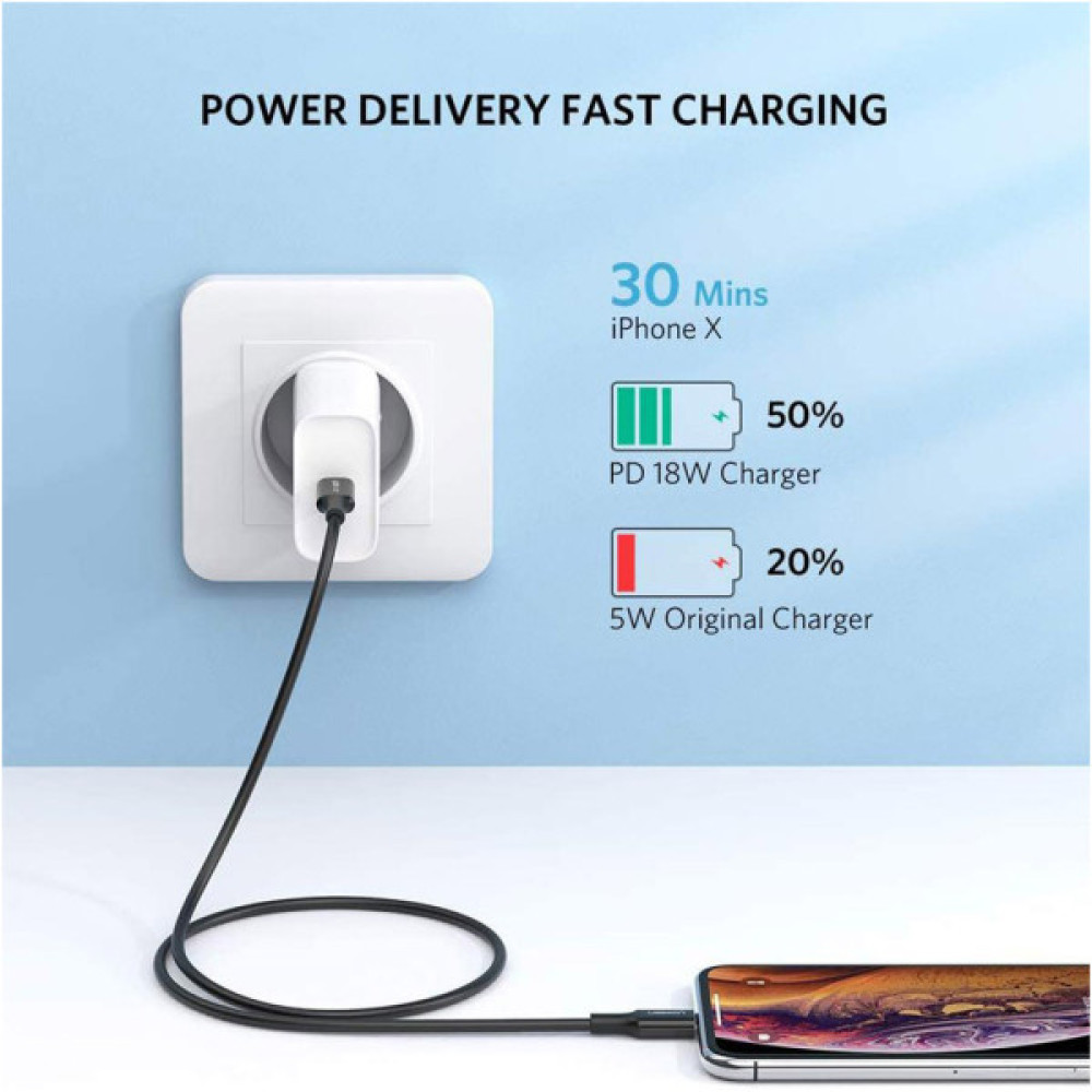 Дата кабель USB-C to Lightning 1.0m US1713A Nickel Plating ABS Shell Black UGREEN (60751)