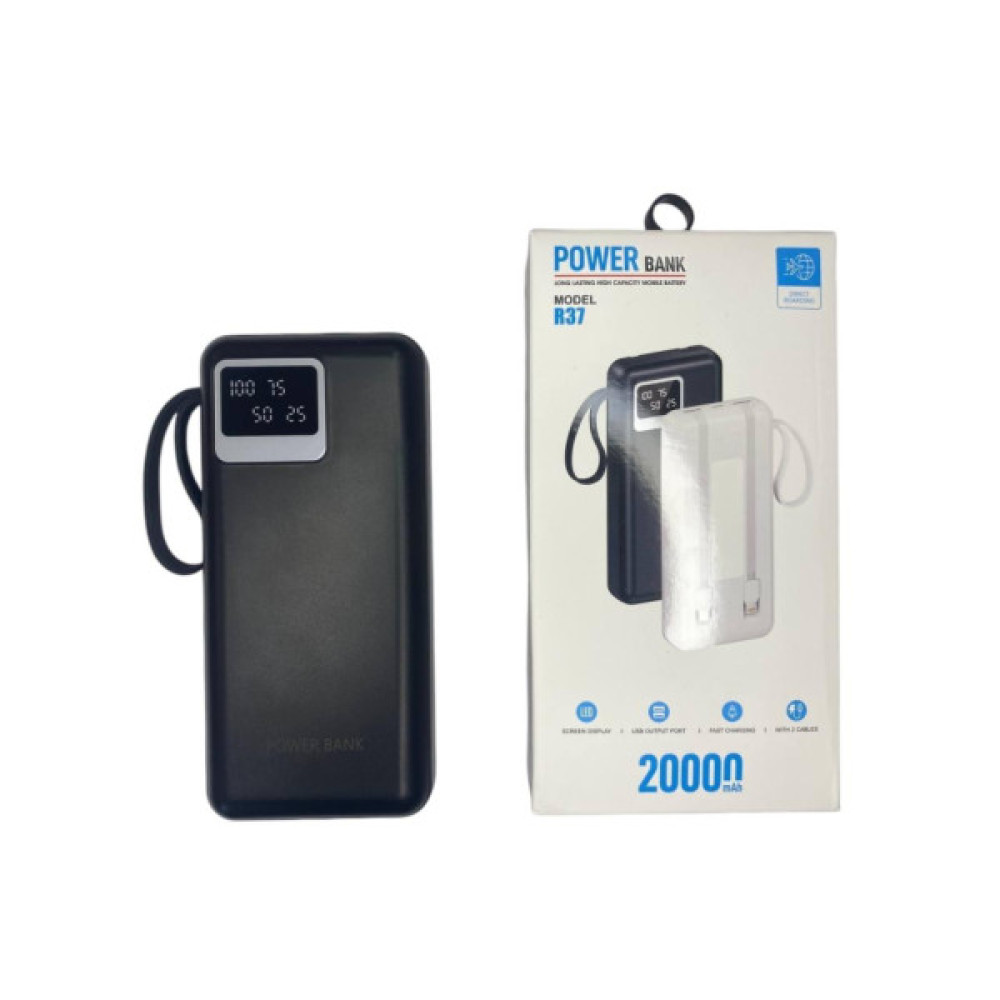 Батарея універсальна XoKo 20000mAh, 10W, LED flashlight, black (WK-R37)