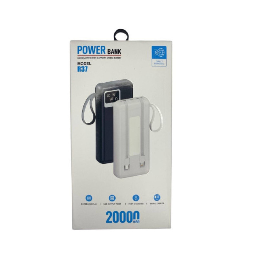 Батарея універсальна XoKo 20000mAh, 10W, LED flashlight, black (WK-R37)