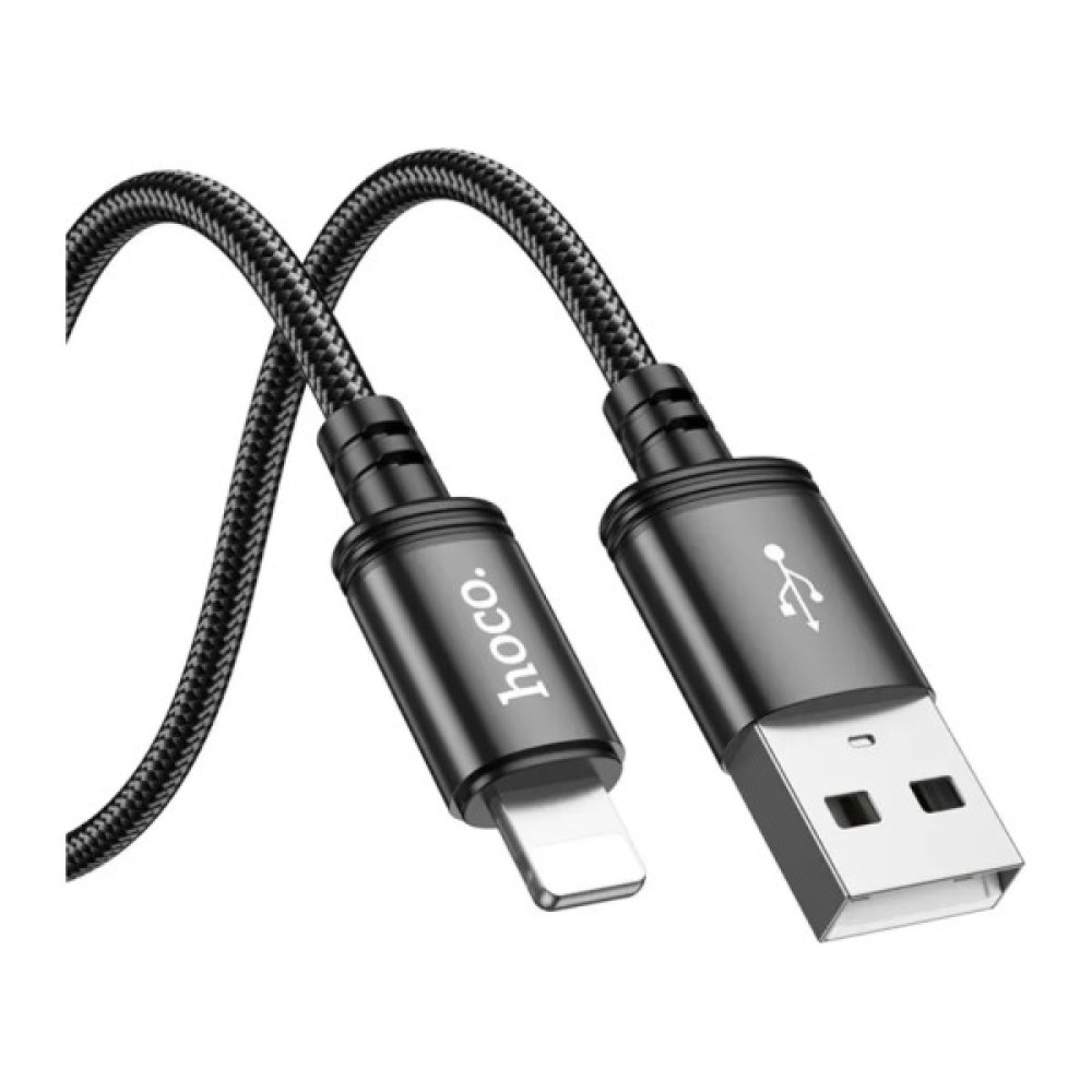 Дата кабель USB 2.0 AM to Lightning 3.0m X91 Radiance black HOCO (6931474788702)