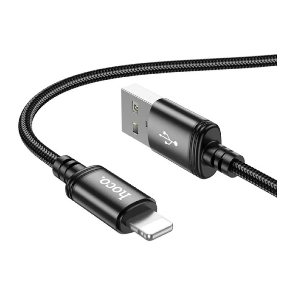 Дата кабель USB 2.0 AM to Lightning 3.0m X91 Radiance black HOCO (6931474788702)